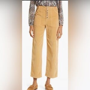 Veronica Beard Crosbie Crop Wide Leg High Rise Corduroy Pants Size 31